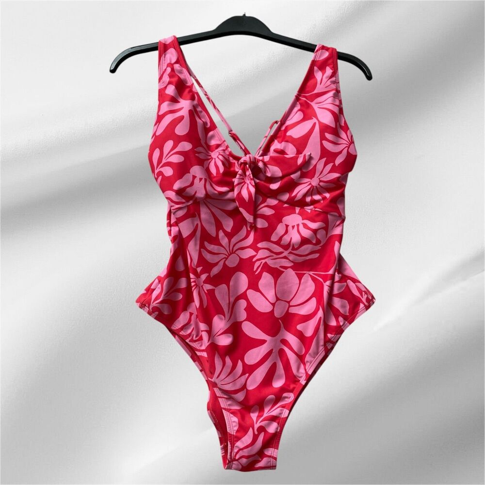 Shade & Shore Pink Floral Print Size L‎  UNDERWIRED SWIMSUIT / Swimming Costume